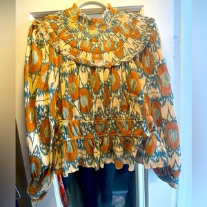 Ulla Johnson long sleeve Noor blouse size 14, NWT